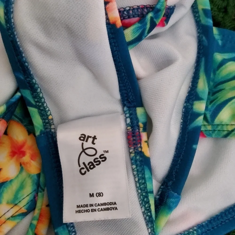Art Class Girl's Floral Bikini Set Size 8